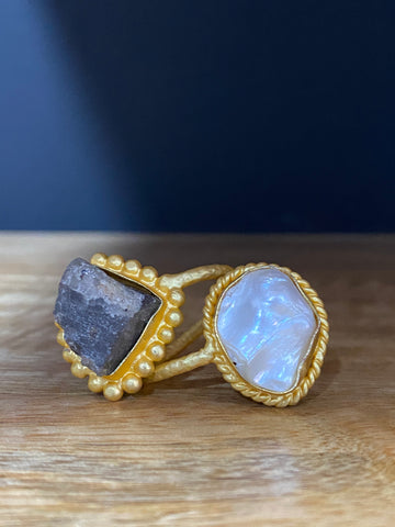 Gold Luxe - Natural Stone Ring #6