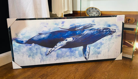Framed Canvas - Whale & Calf