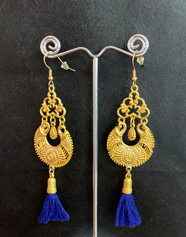 Isle & Tribe - Gold Seraphina Earrings - Sapphire
