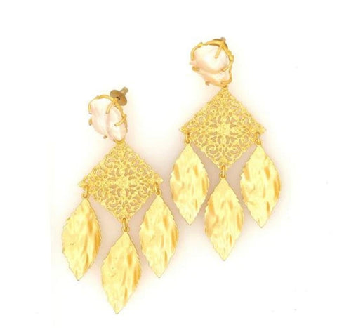 Gold Luxe - Statement Baroque Pearl Earrings